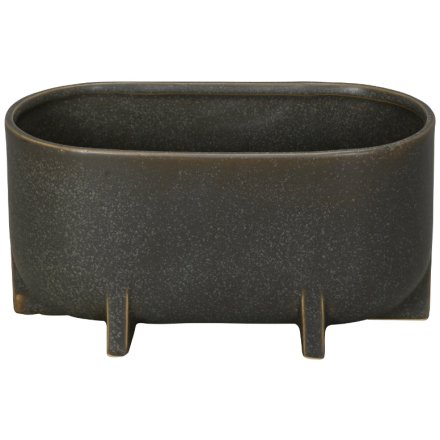 Black Oval Indoor Planter